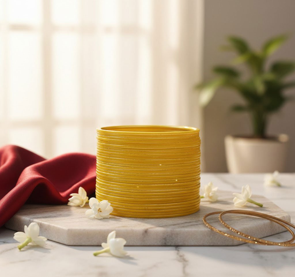 Reshamqueen Beautifully Golden Cut Velvet Bangles Image